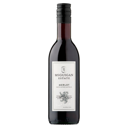 Wine bottle with 'McGuigan Estate' label on a white background